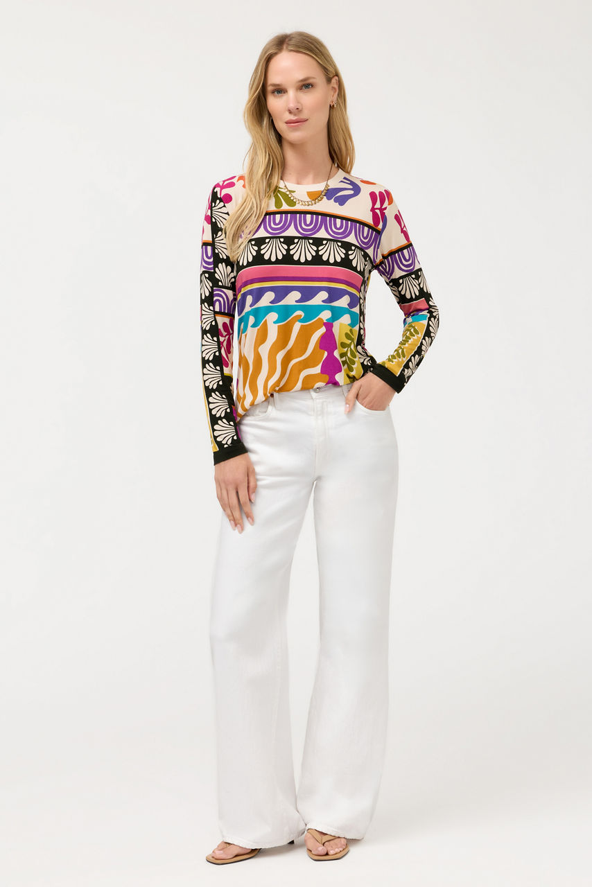 The Janie Favorite Long Sleeve Crew Neck Swing Tee, , large image 2