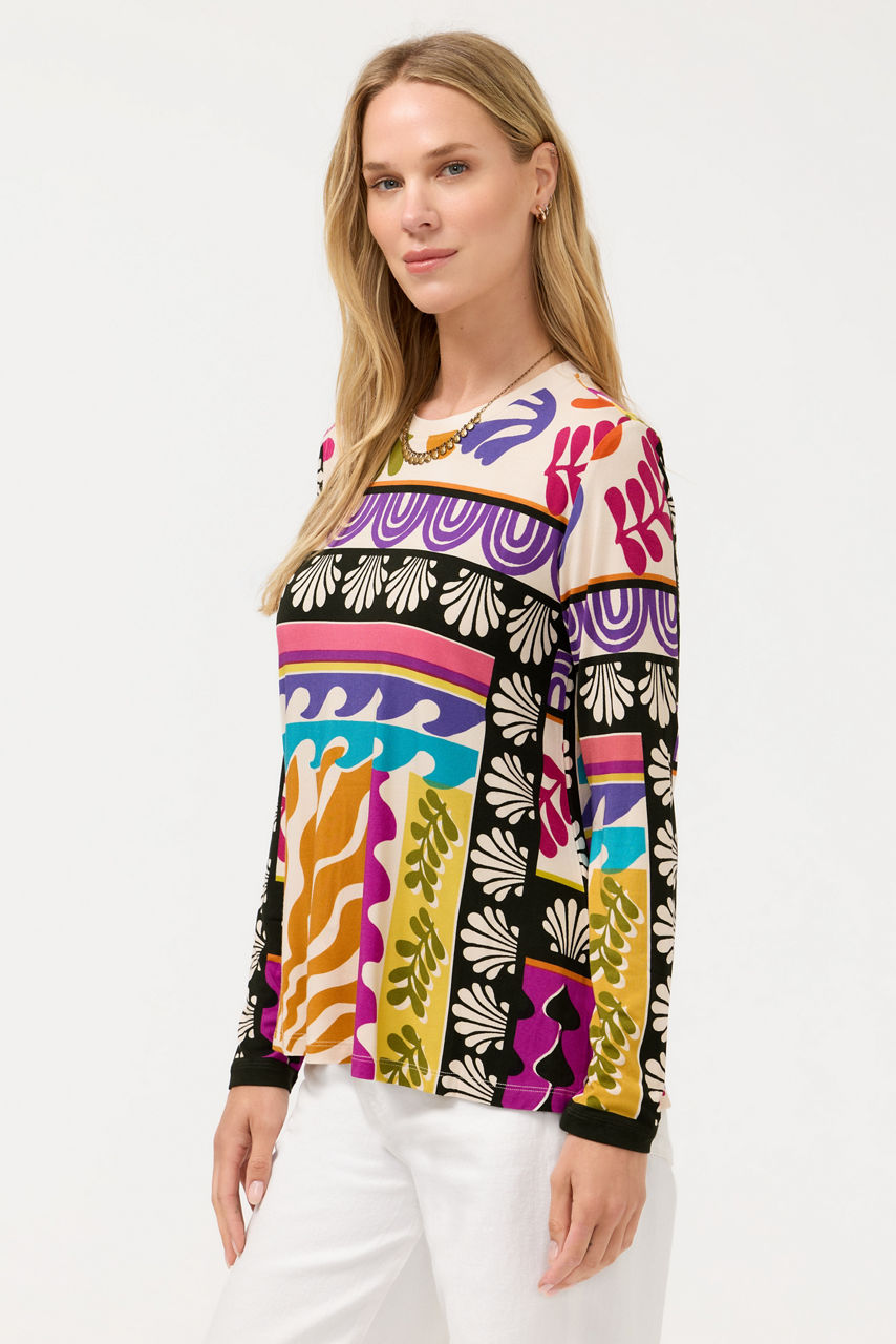The Janie Favorite Long Sleeve Crew Neck Swing Tee, , large image 3
