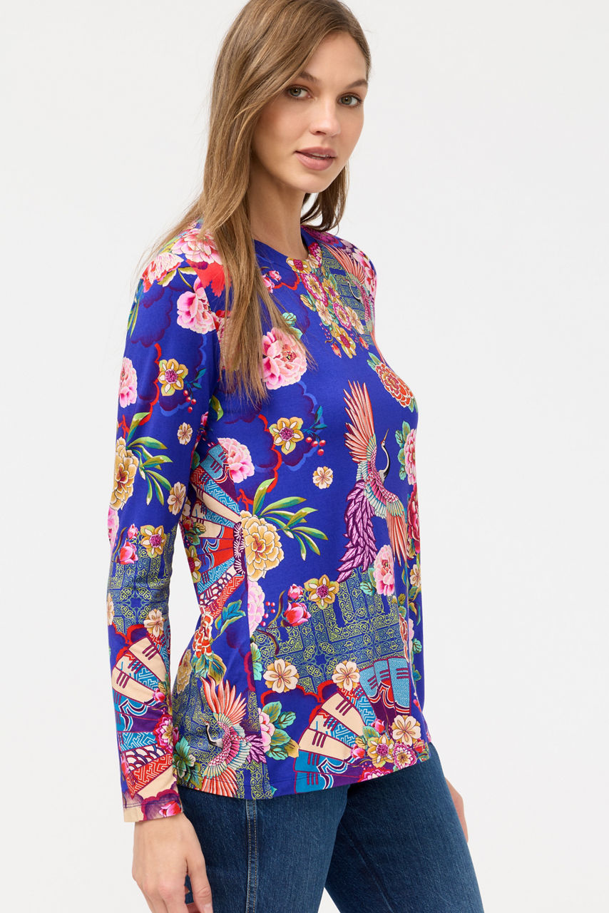 The Janie Favorite Long Sleeve Crew Neck Swing Tee, , large image 2