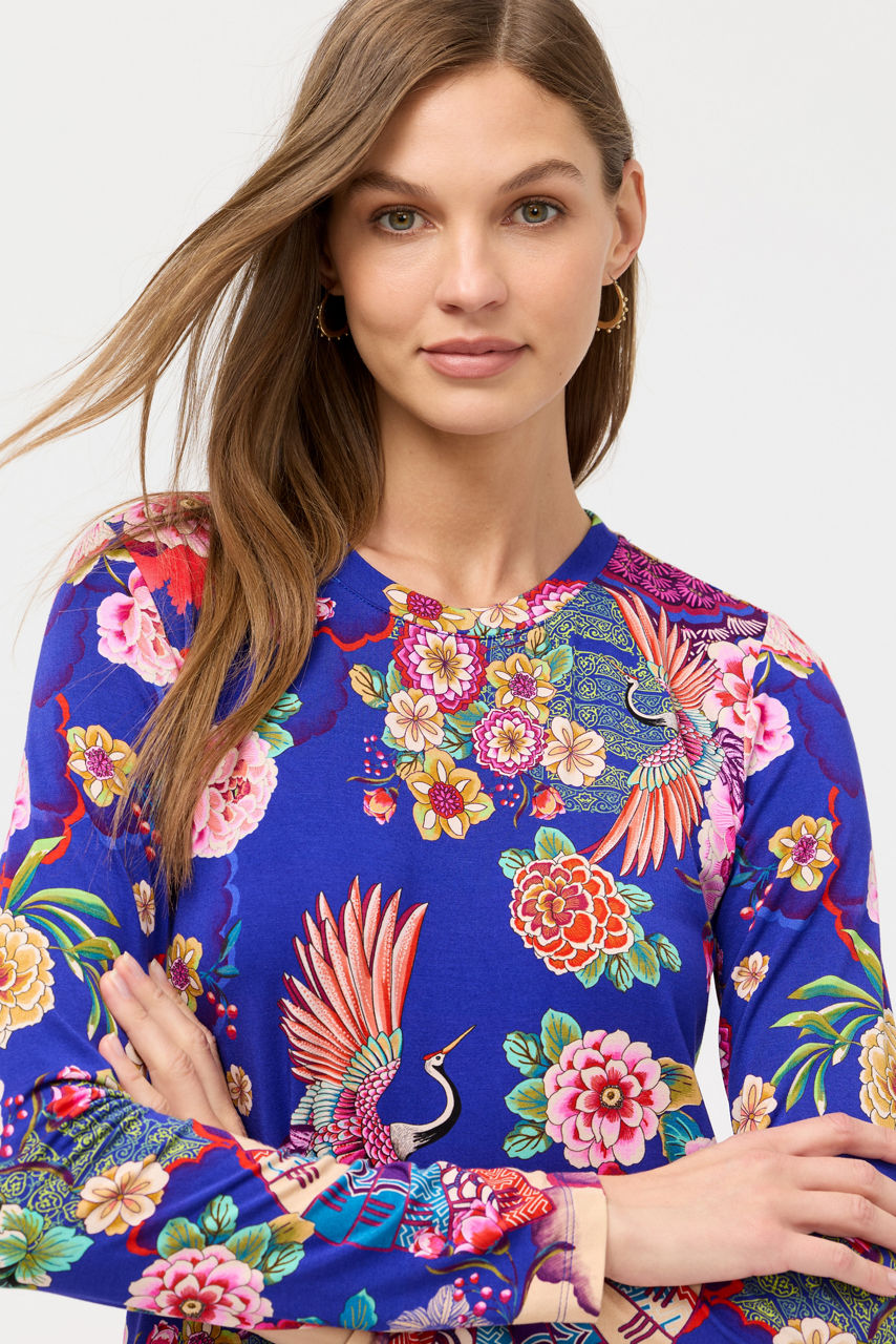 The Janie Favorite Long Sleeve Crew Neck Swing Tee, , large image 3