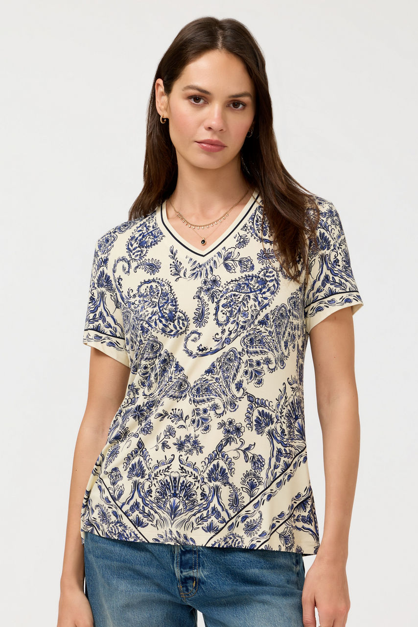 The Janie Favorite Short Sleeve V-Neck Swing Tee, , large image 3