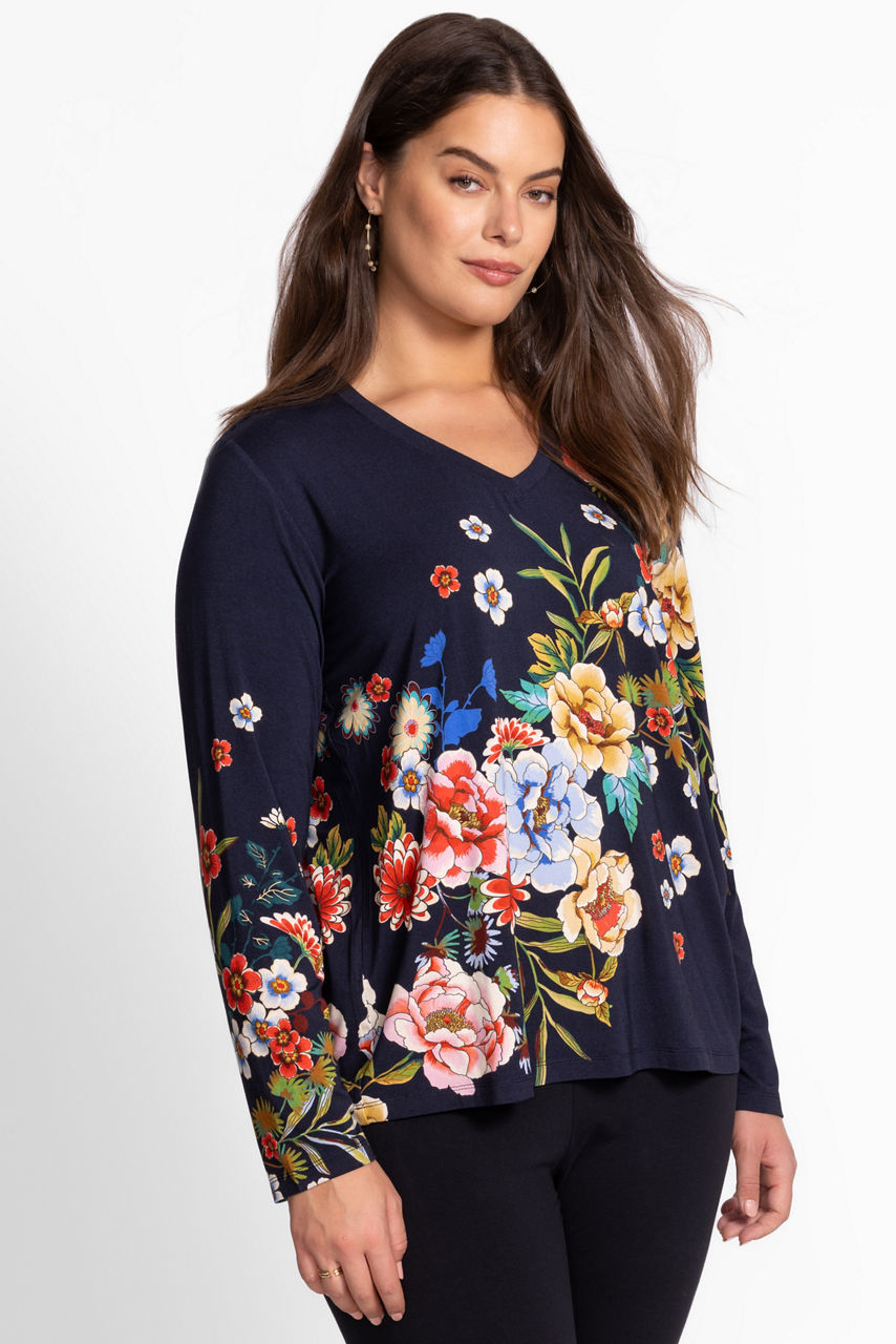 The Janie Favorite Long Sleeve V-Neck Tee, , large image 2