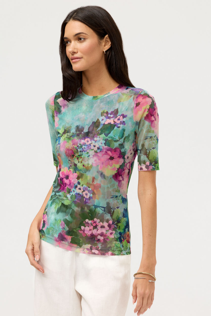 ELBOW SLEEVE MESH TOP, , large image 2