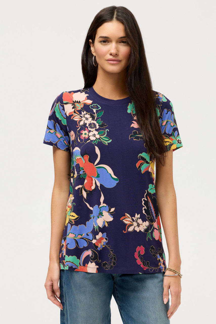 The Janie Favorite Short Sleeve Crew Neck Swing Tee, , large image 1