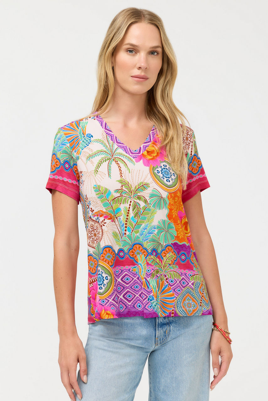 The Janie Favorite Short Sleeve V-Neck Tee, , large image 1