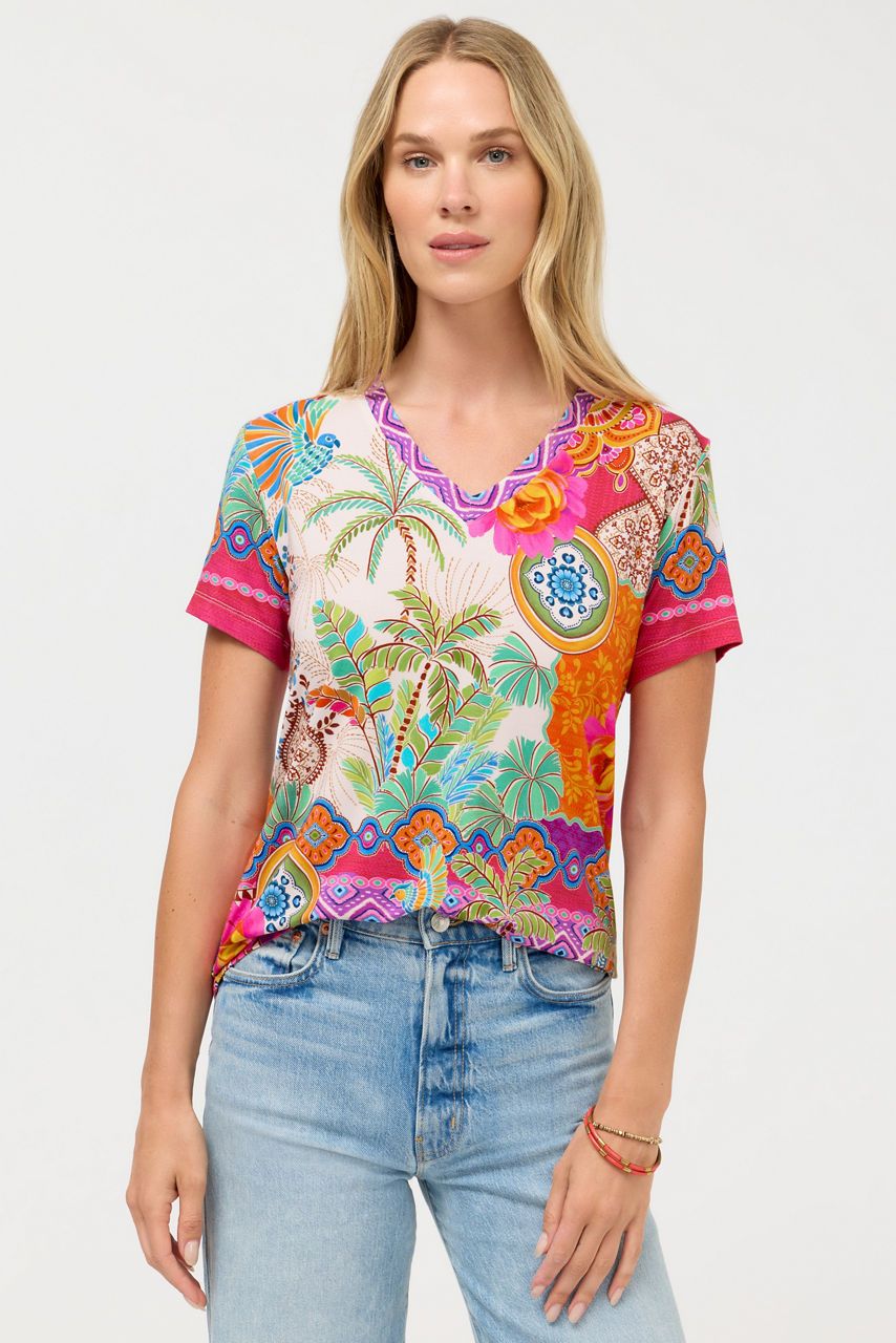 The Janie Favorite Short Sleeve V-Neck Tee, , large image 2