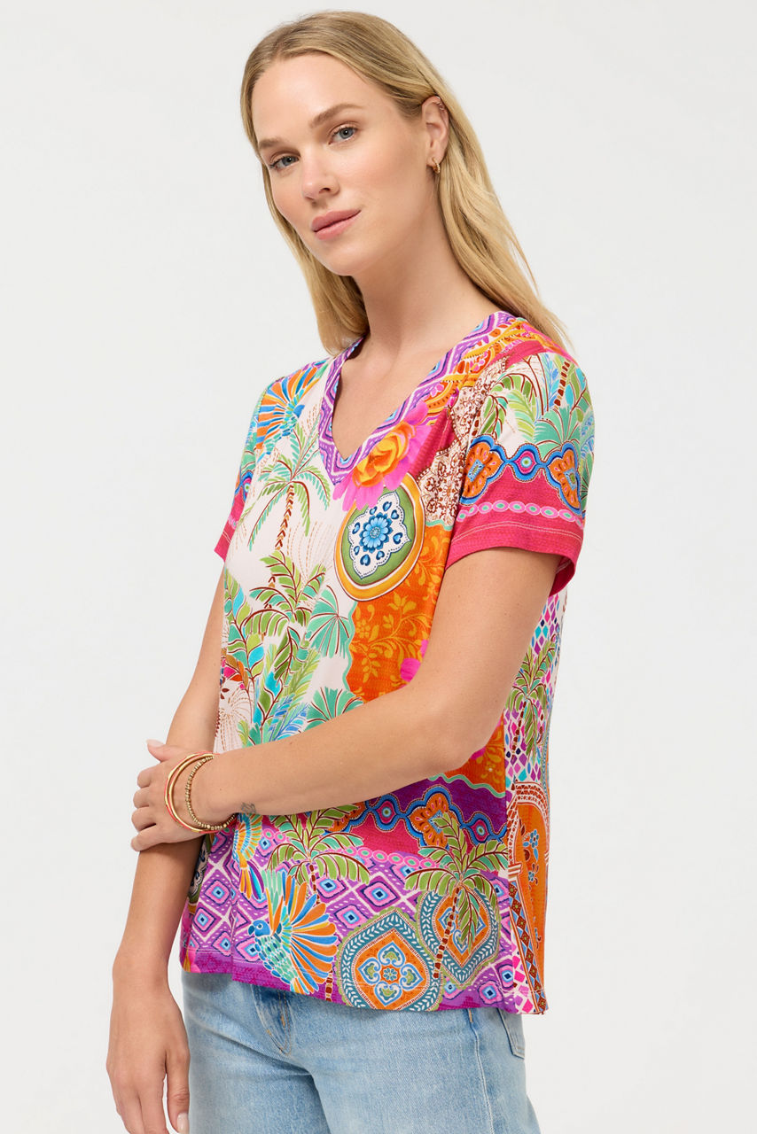 The Janie Favorite Short Sleeve V-Neck Tee, , large image 3