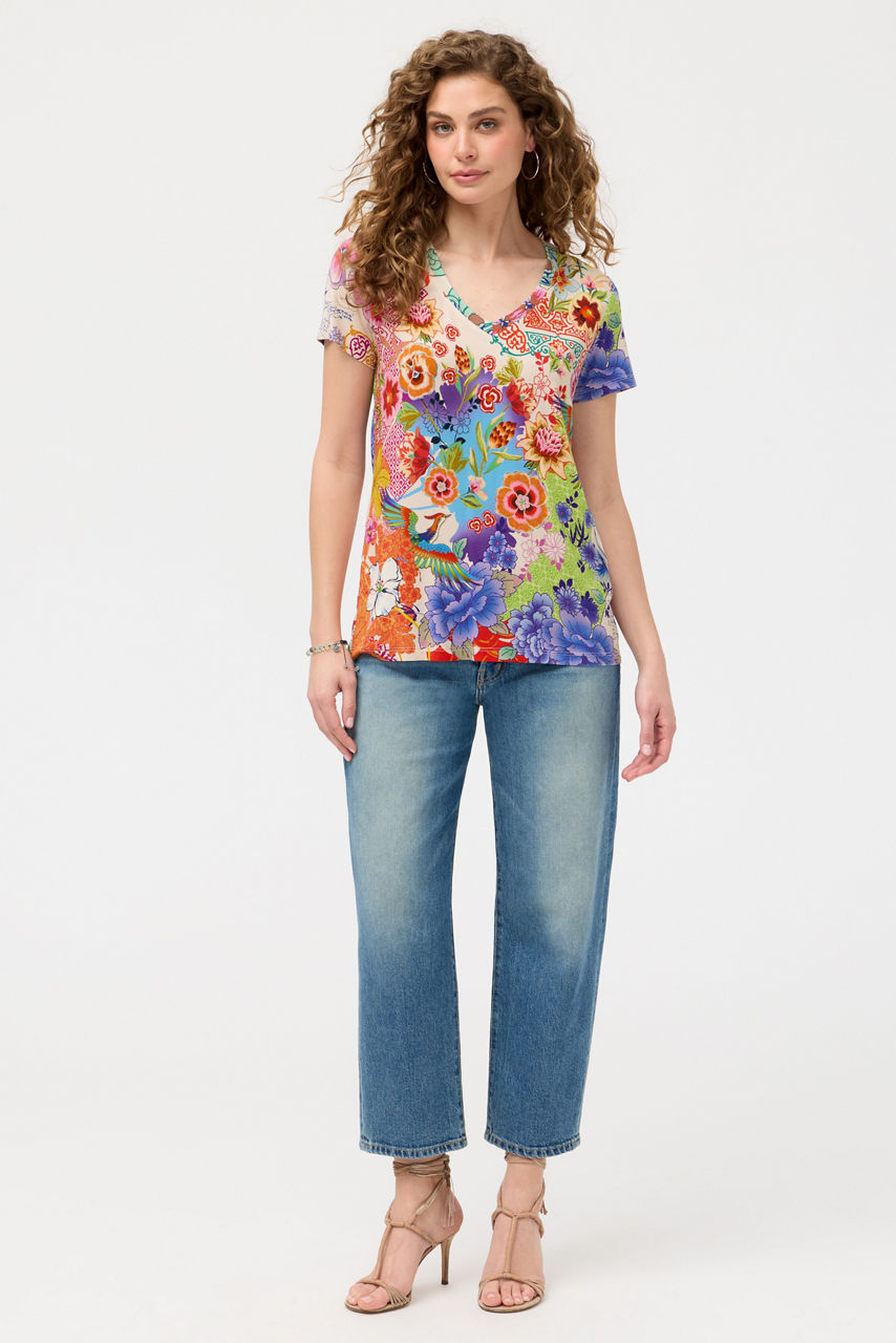 The Janie Favorite Short Sleeve V-Neck Tee, , large image 3