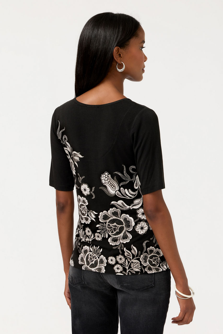 THE JANIE FAVORITE SCOOP NECK FITTED TEE, , large image 4