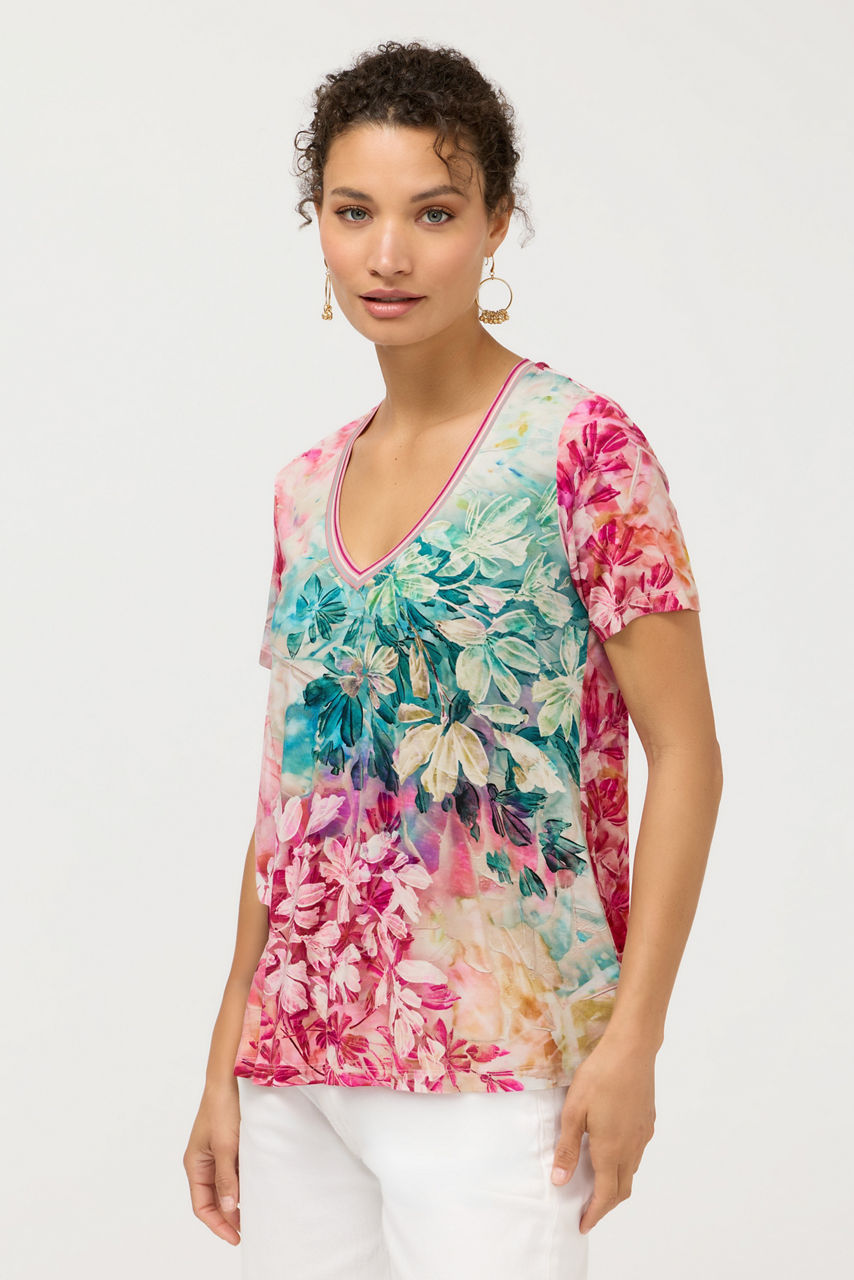 The Janie Favorite Short Sleeve V-Neck Swing Tee, , large image 2