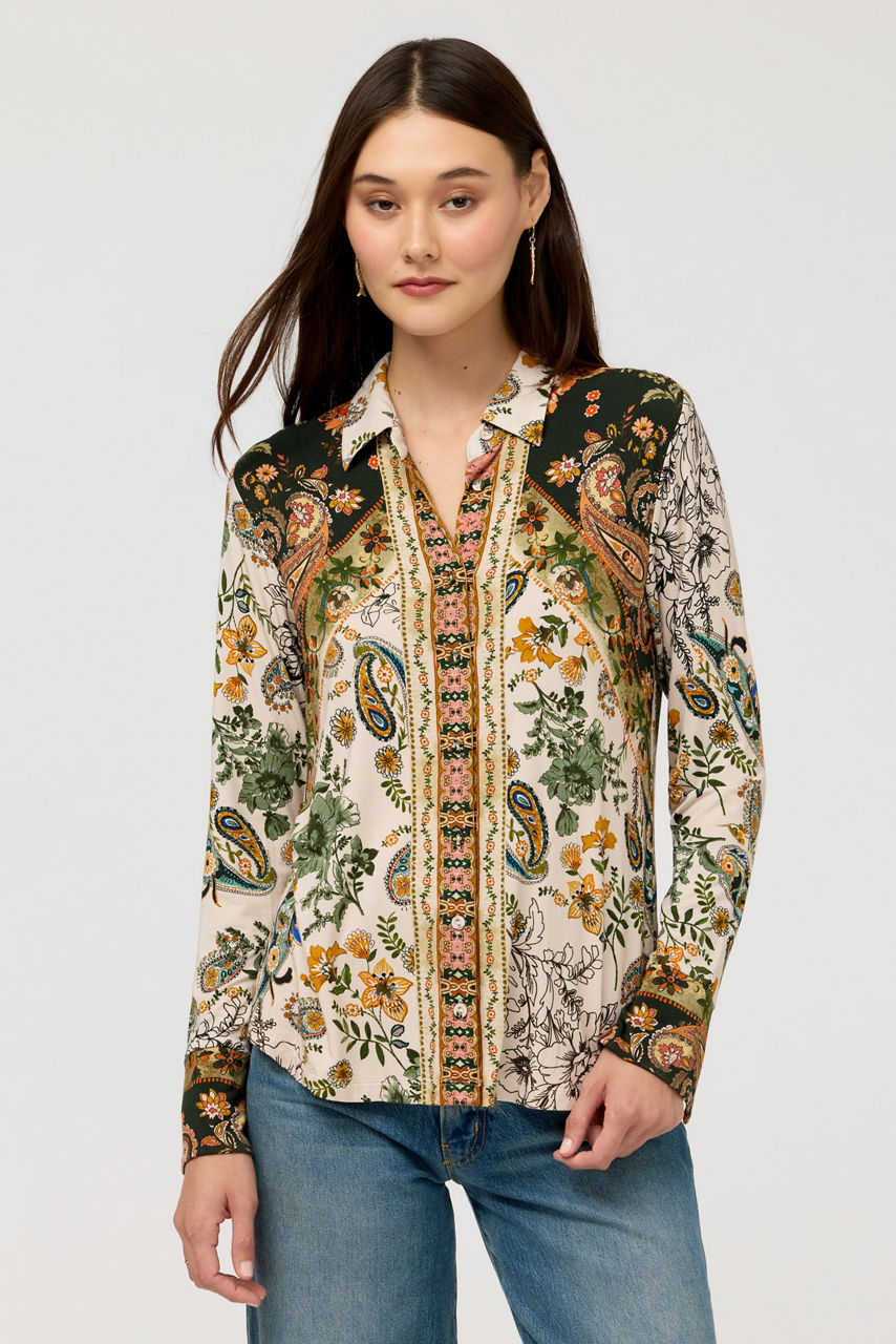 THE JANIE FAVORITE BUTTON FRONT SHIRT, , large image 3