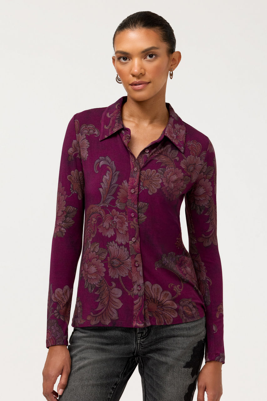 THE JANIE FAVORITE FITTED LONG SLEEVE BUTTON DOWN, , large image 1