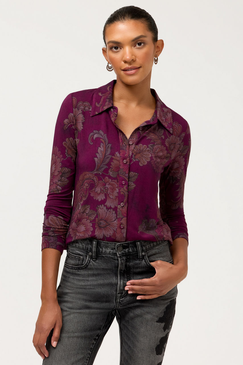 THE JANIE FAVORITE FITTED LONG SLEEVE BUTTON DOWN, , large image 3
