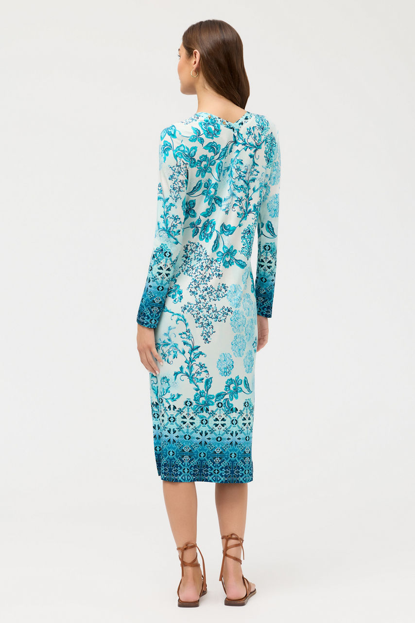 THE JANIE FAVORITE LONG SLEEVE BUTTON NECK DRESS, , large image 4