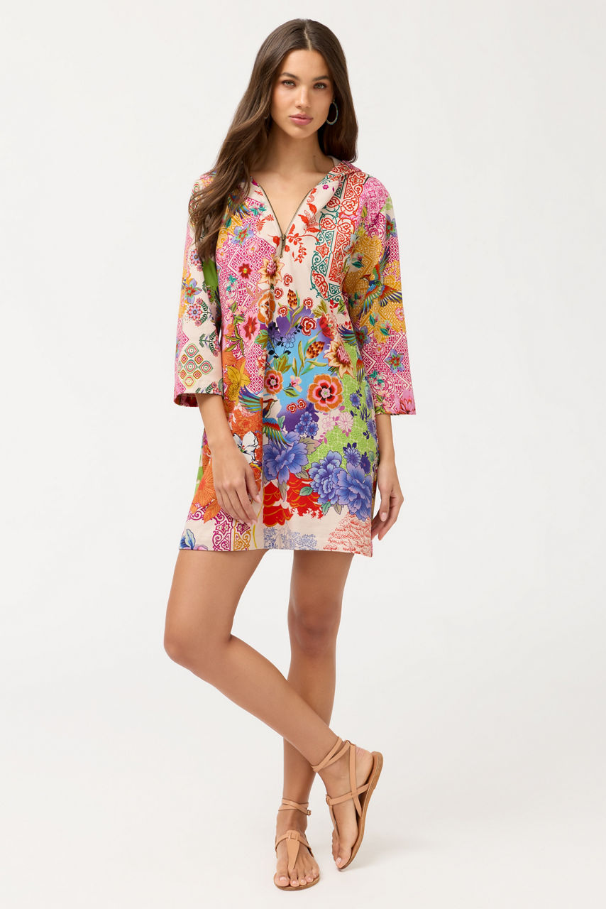 FRENCH TERRY BAJA SWEATSHIRT DRESS, , large image 1