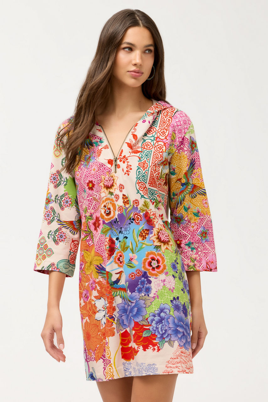 FRENCH TERRY BAJA SWEATSHIRT DRESS, , large image 2