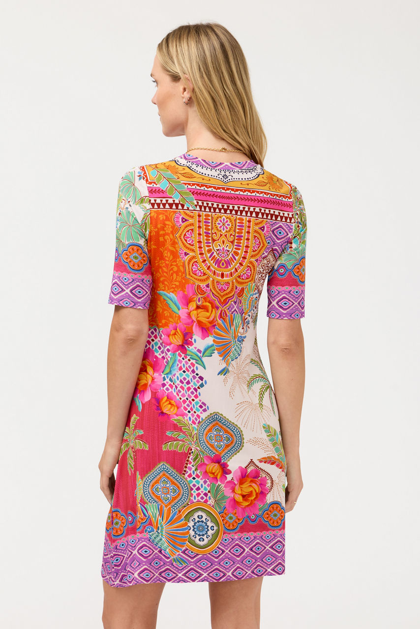 THE JANIE FAVORITE ELBOW SLEEVE SWING DRESS, , large image 3