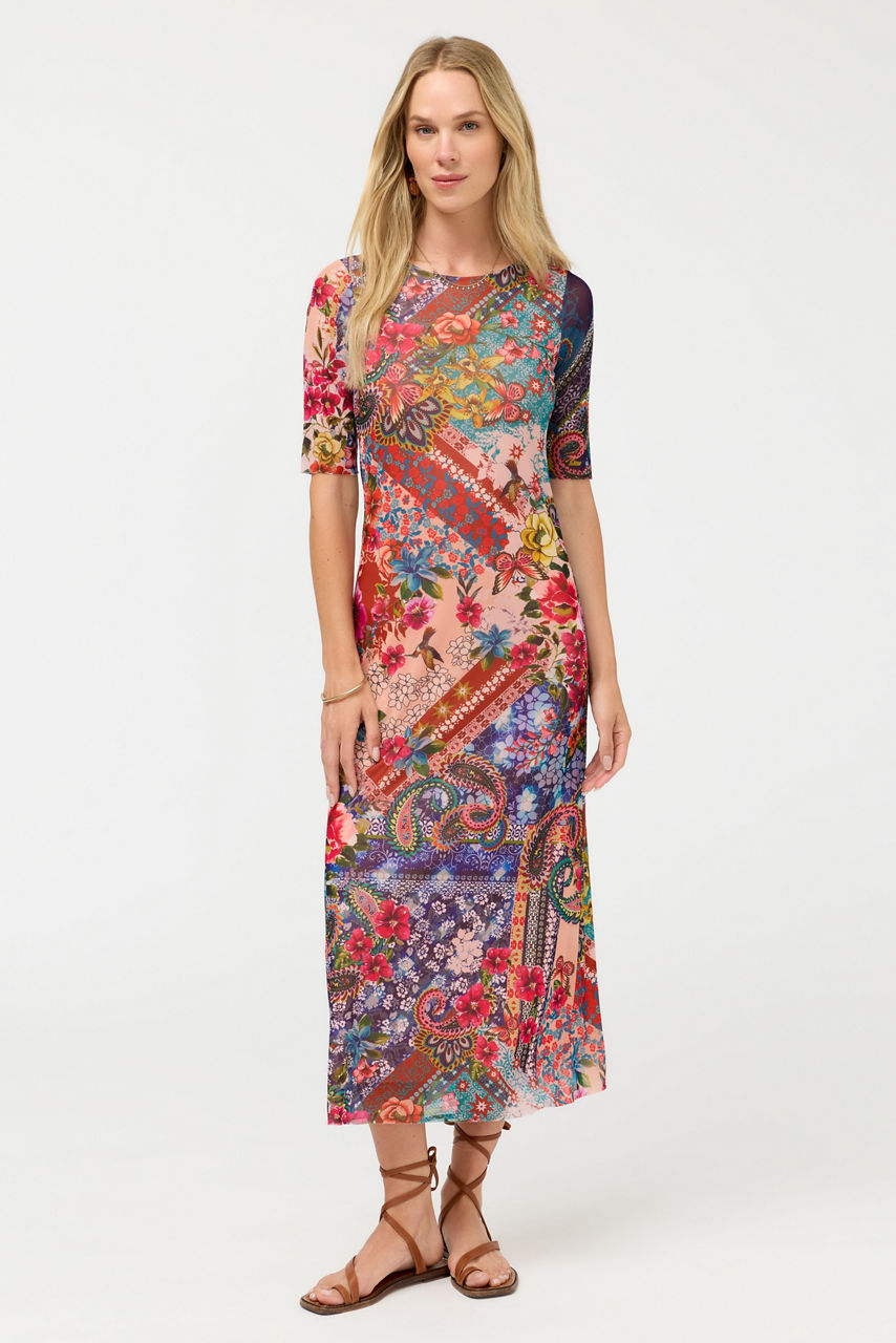 ASTRID MESH MIDI DRESS, , large image 1