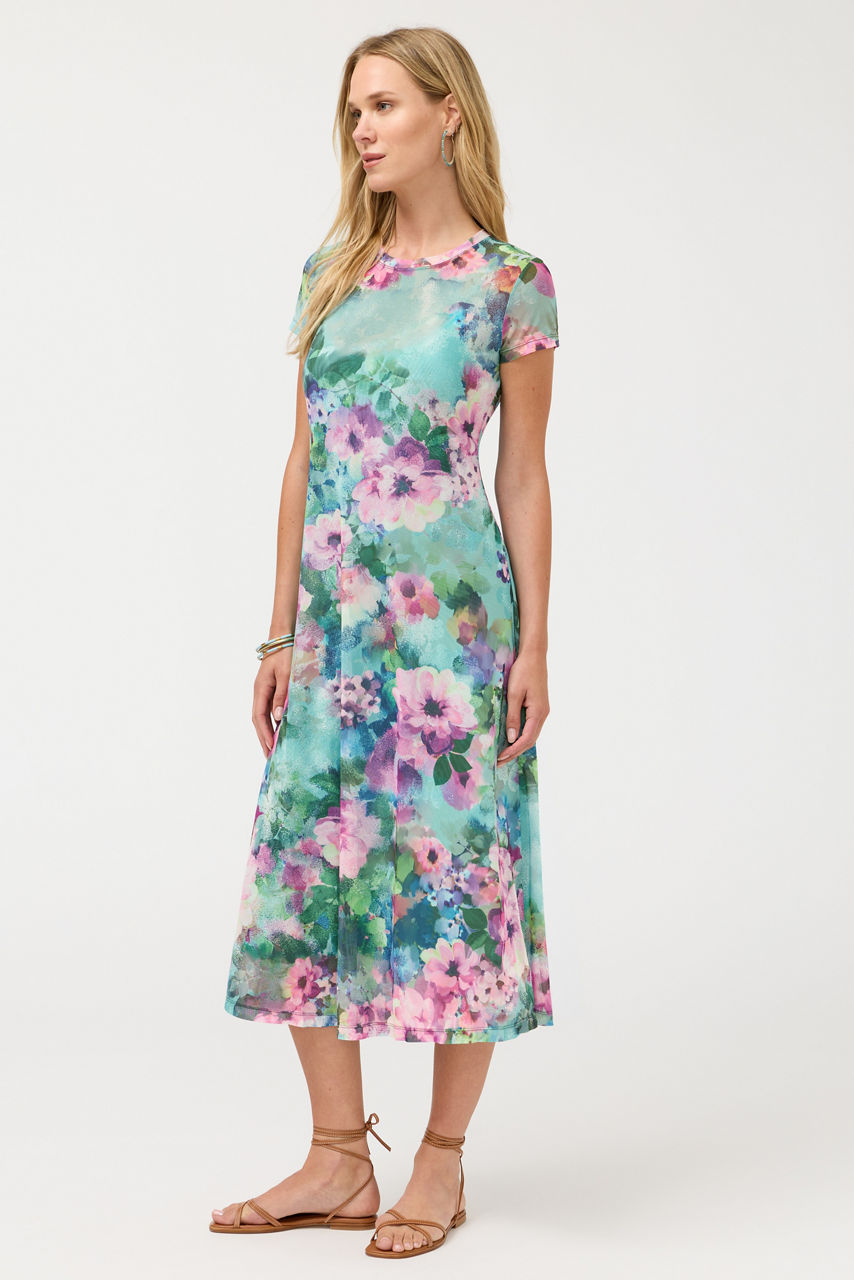 SHORT SLEEVE MESH MAXI DRESS, , large image 2
