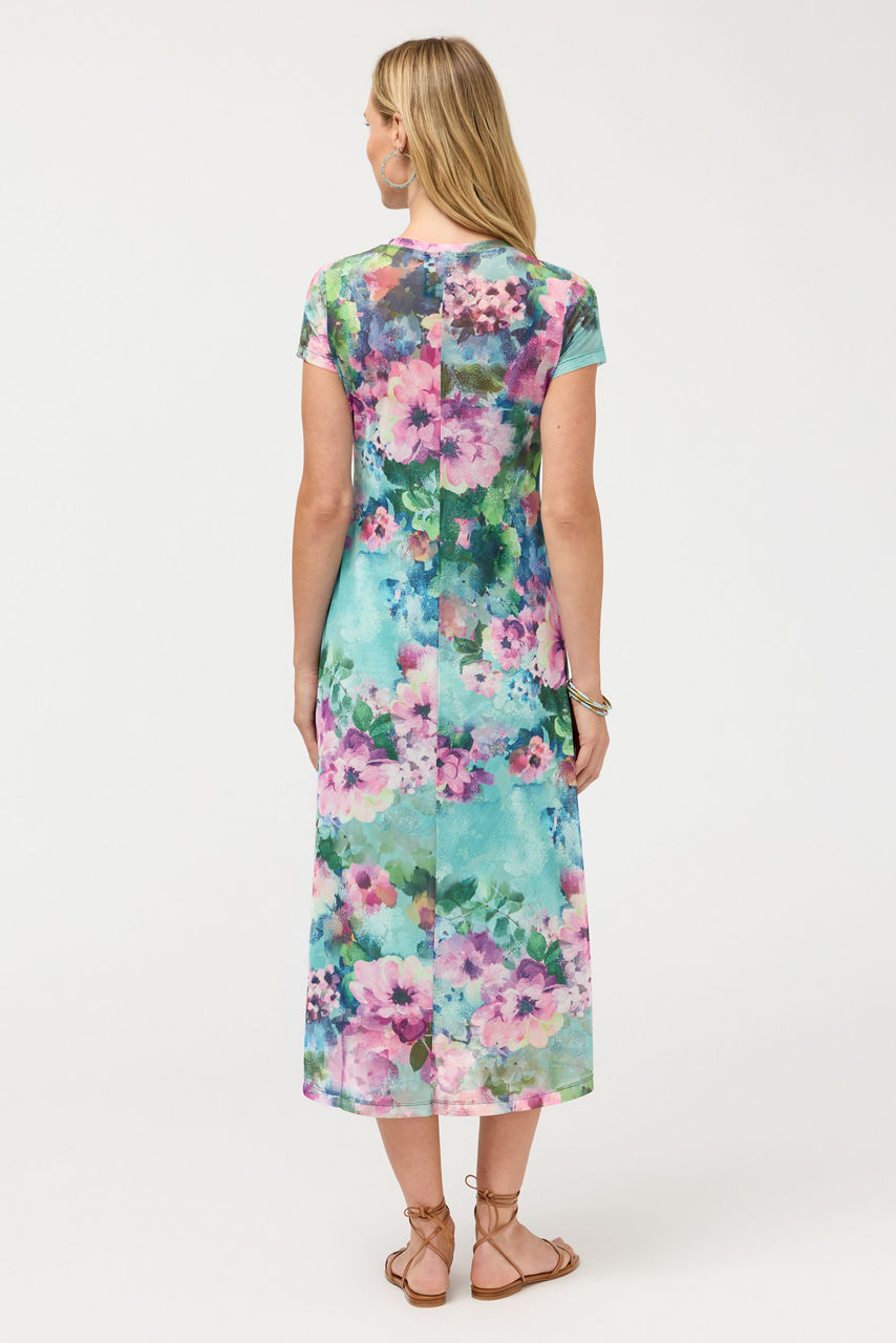 SHORT SLEEVE MESH MAXI DRESS, , large image 3