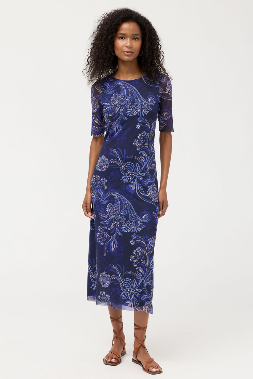 ASTRID MESH MIDI DRESS, , large image 1