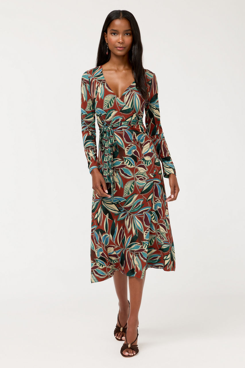 THE JANIE FAVORITE RUCHED SLEEVE WRAP DRESS, , large image 2