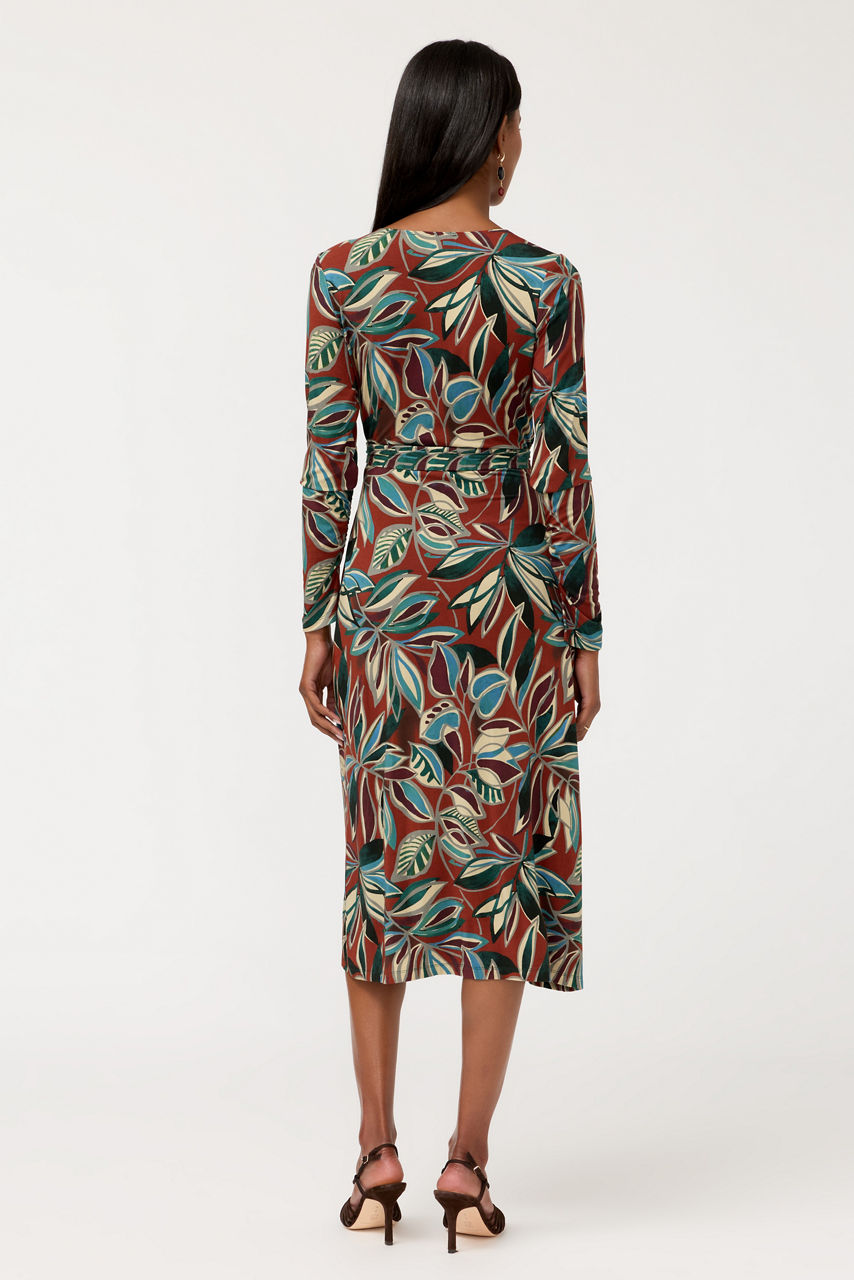 THE JANIE FAVORITE RUCHED SLEEVE WRAP DRESS, , large image 4