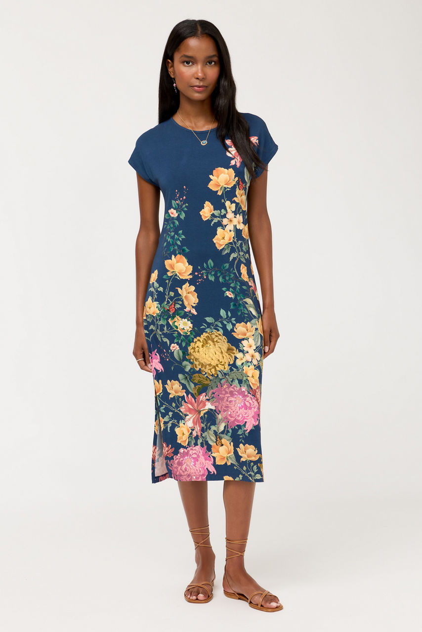 THE JANIE FAVORITE KEYHOLE TEE DRESS, , large image 1