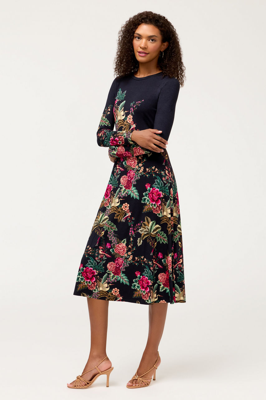 THE JANIE FAVORITE LONG SLEEVE MIDI DRES, , large image 2