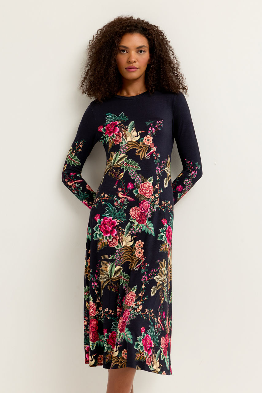 THE JANIE FAVORITE LONG SLEEVE MIDI DRES, , large image 3
