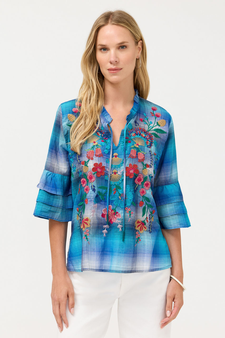 RUFFLE SLEEVE BLOUSE, , large image 1