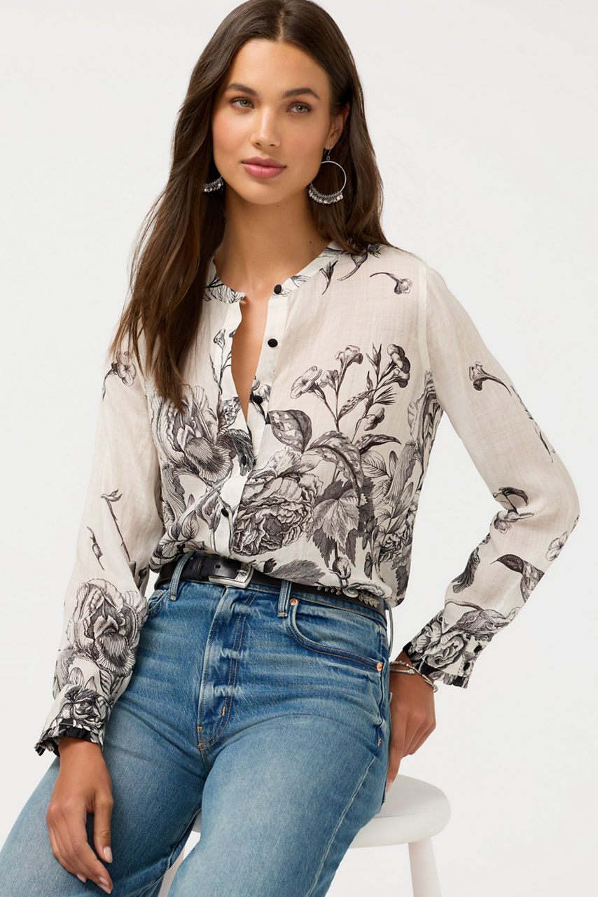 RUFFLE CUFF BLOUSE, , large image 1