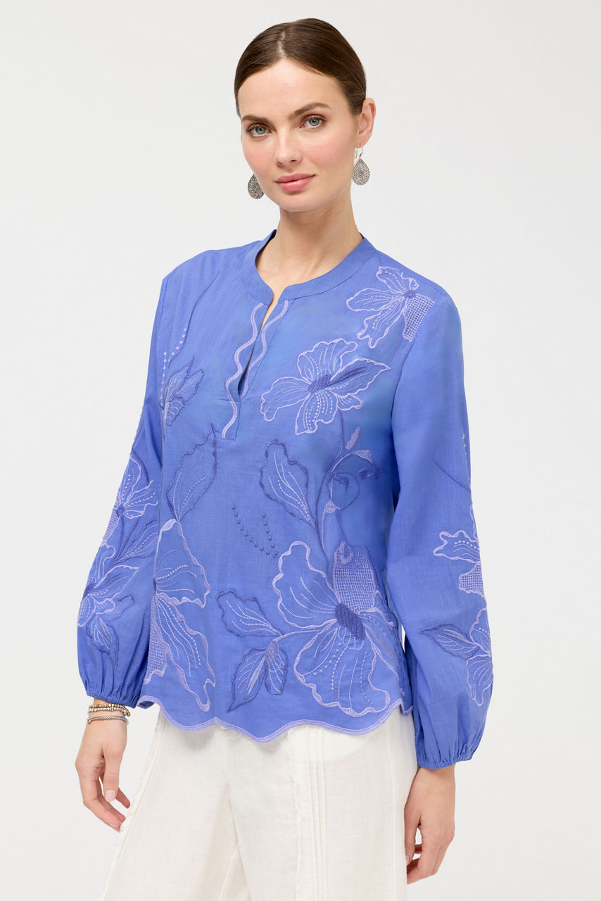 RELAXED HENLEY BLOUSE, , large image 3