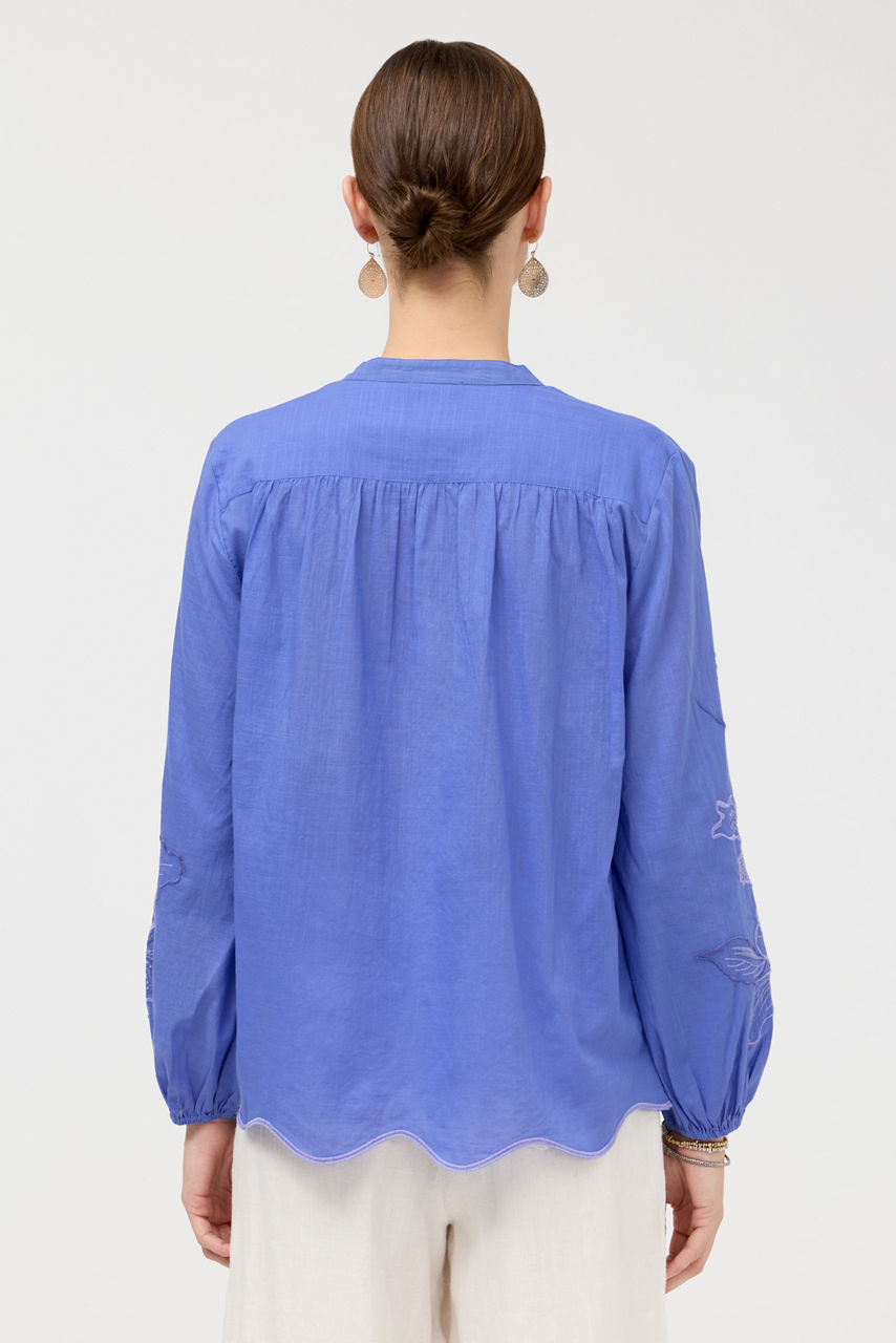 RELAXED HENLEY BLOUSE, , large image 4
