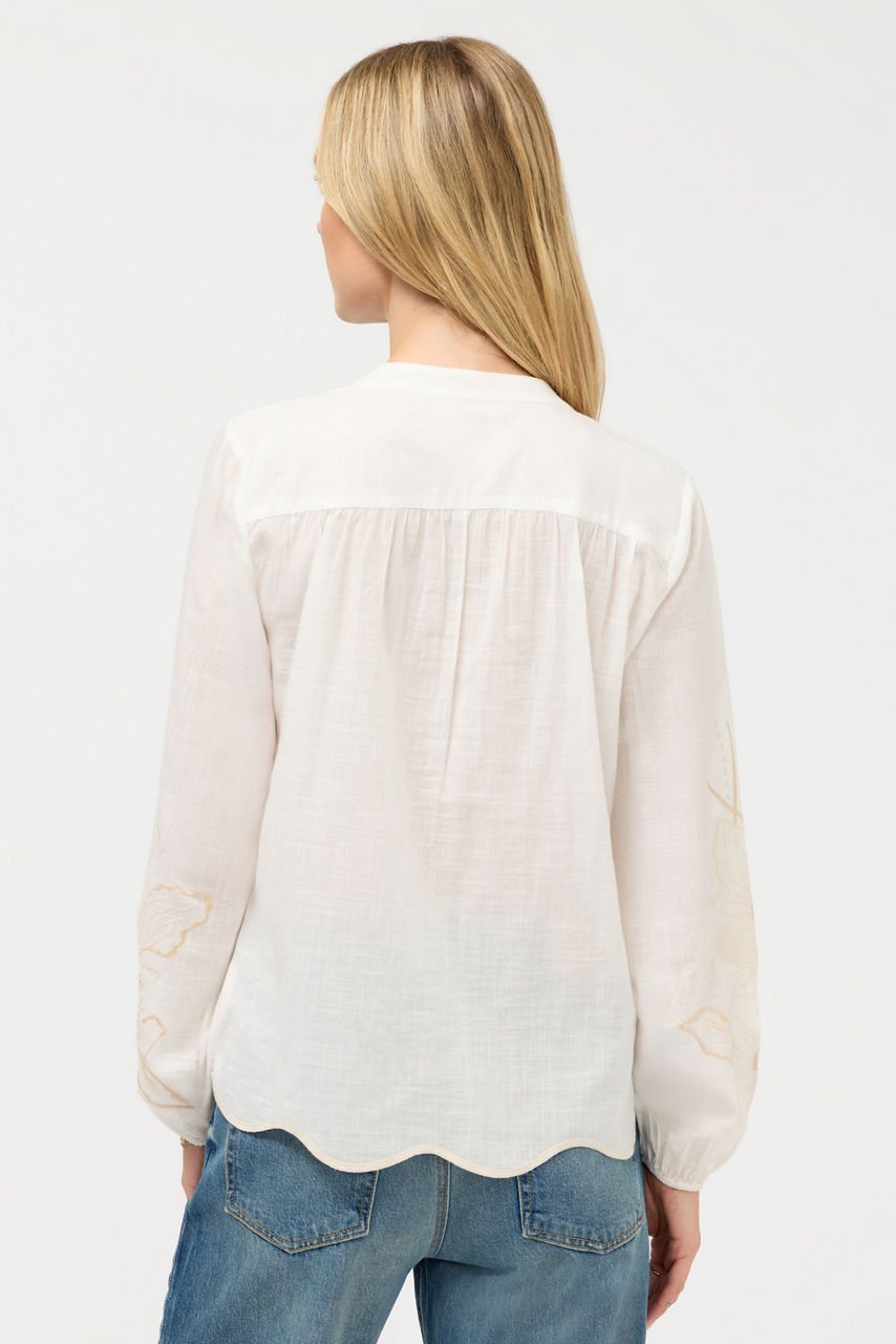 RELAXED HENLEY BLOUSE, , large image 4