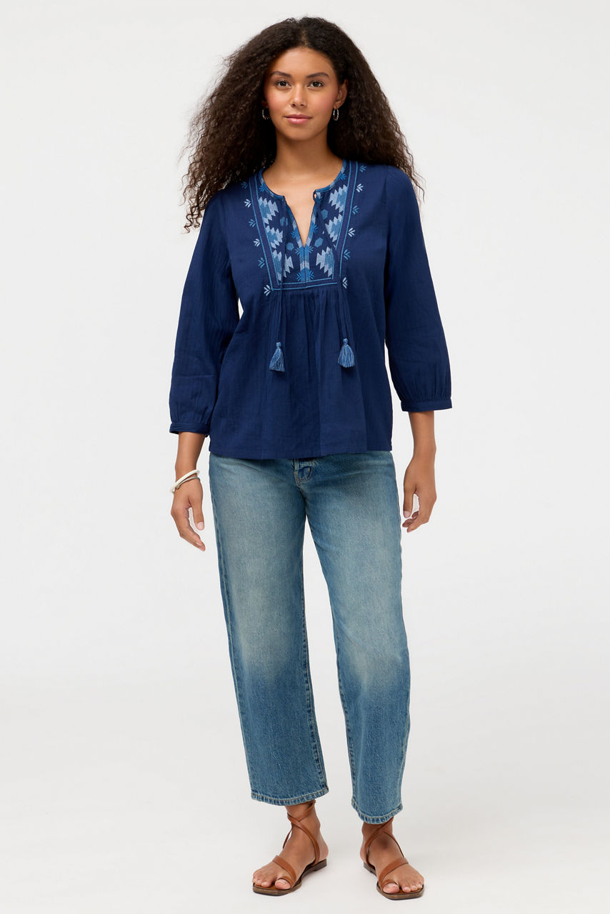 3/4 SLEEVE PRAIRIE BLOUSE, , large image 2