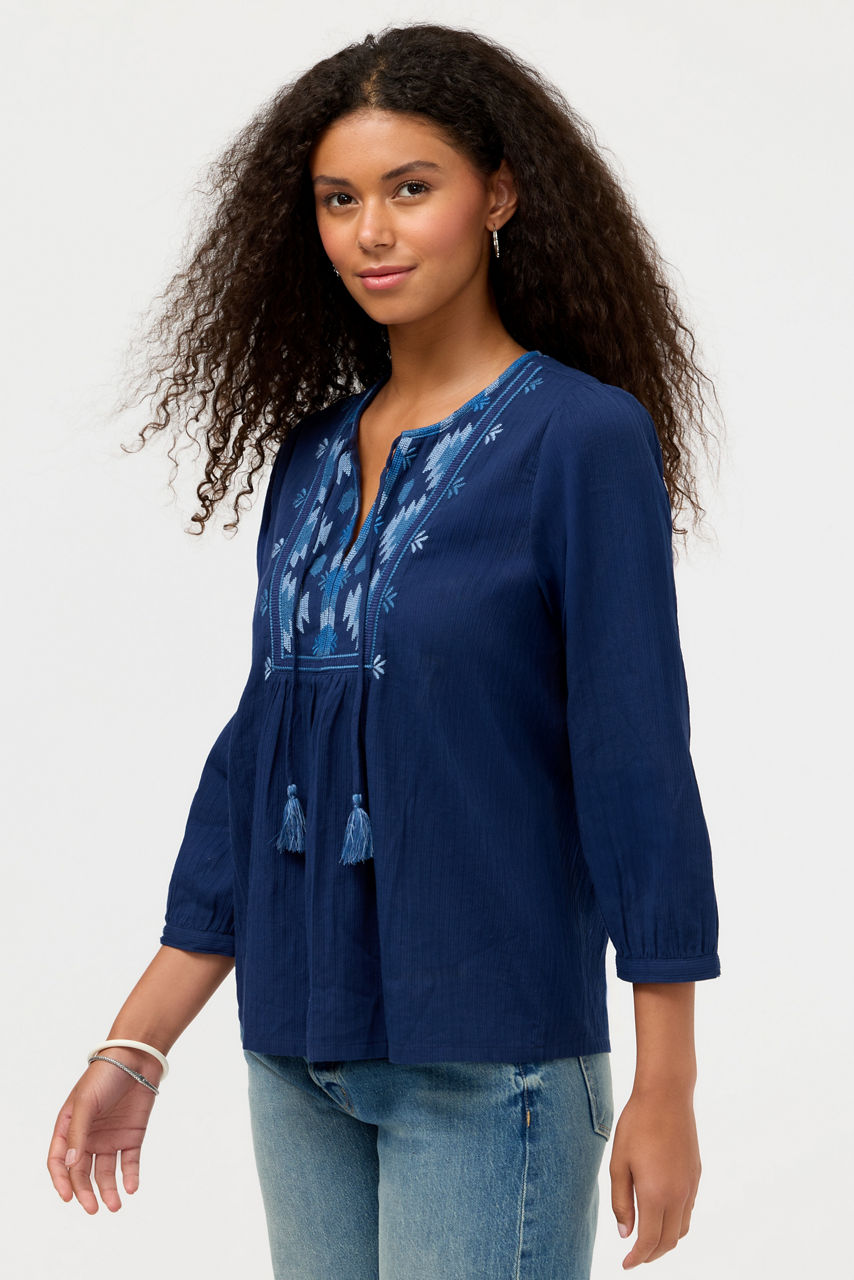 3/4 SLEEVE PRAIRIE BLOUSE, , large image 3