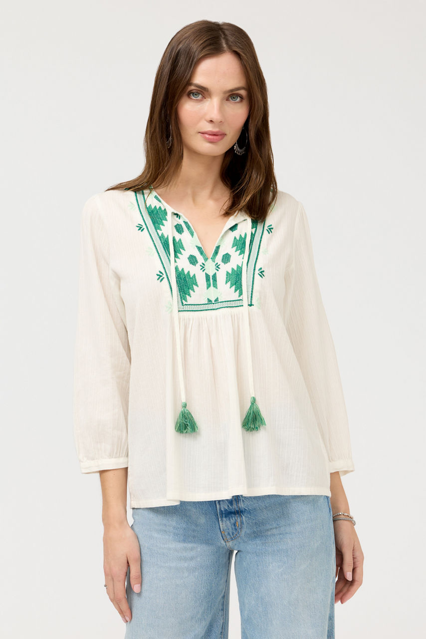 3/4 SLEEVE PRAIRIE BLOUSE, , large image 1