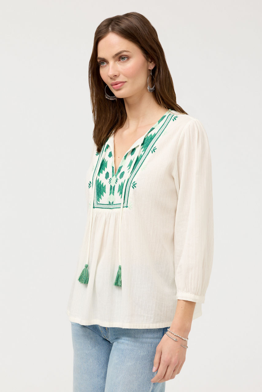 3/4 SLEEVE PRAIRIE BLOUSE, , large image 2