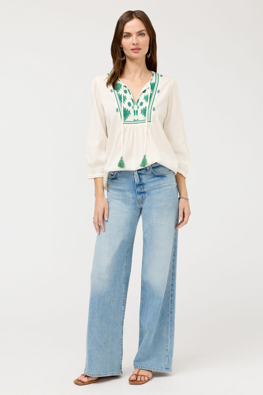 3/4 SLEEVE PRAIRIE BLOUSE, , large image 4