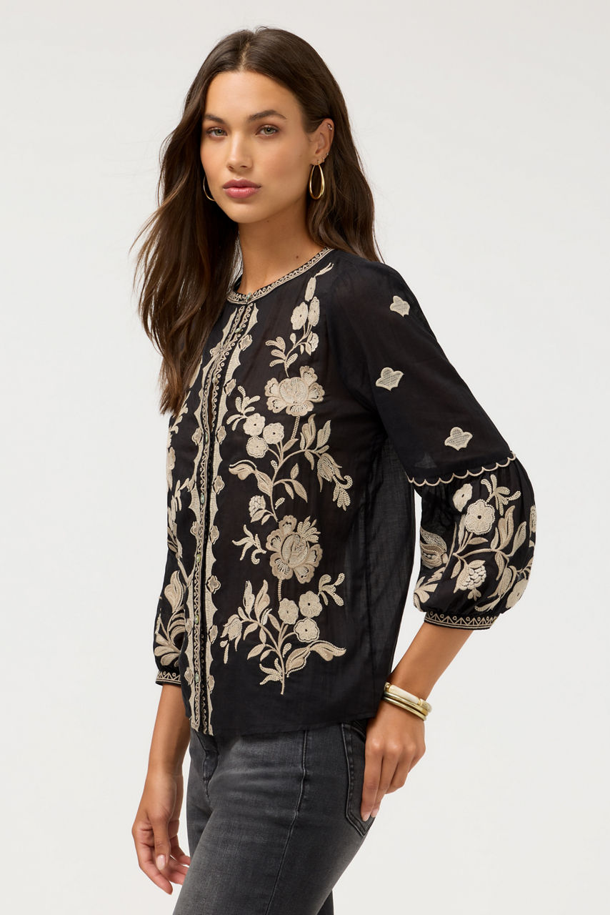 SCALLOP SLEEVE BLOUSE, , large image 2