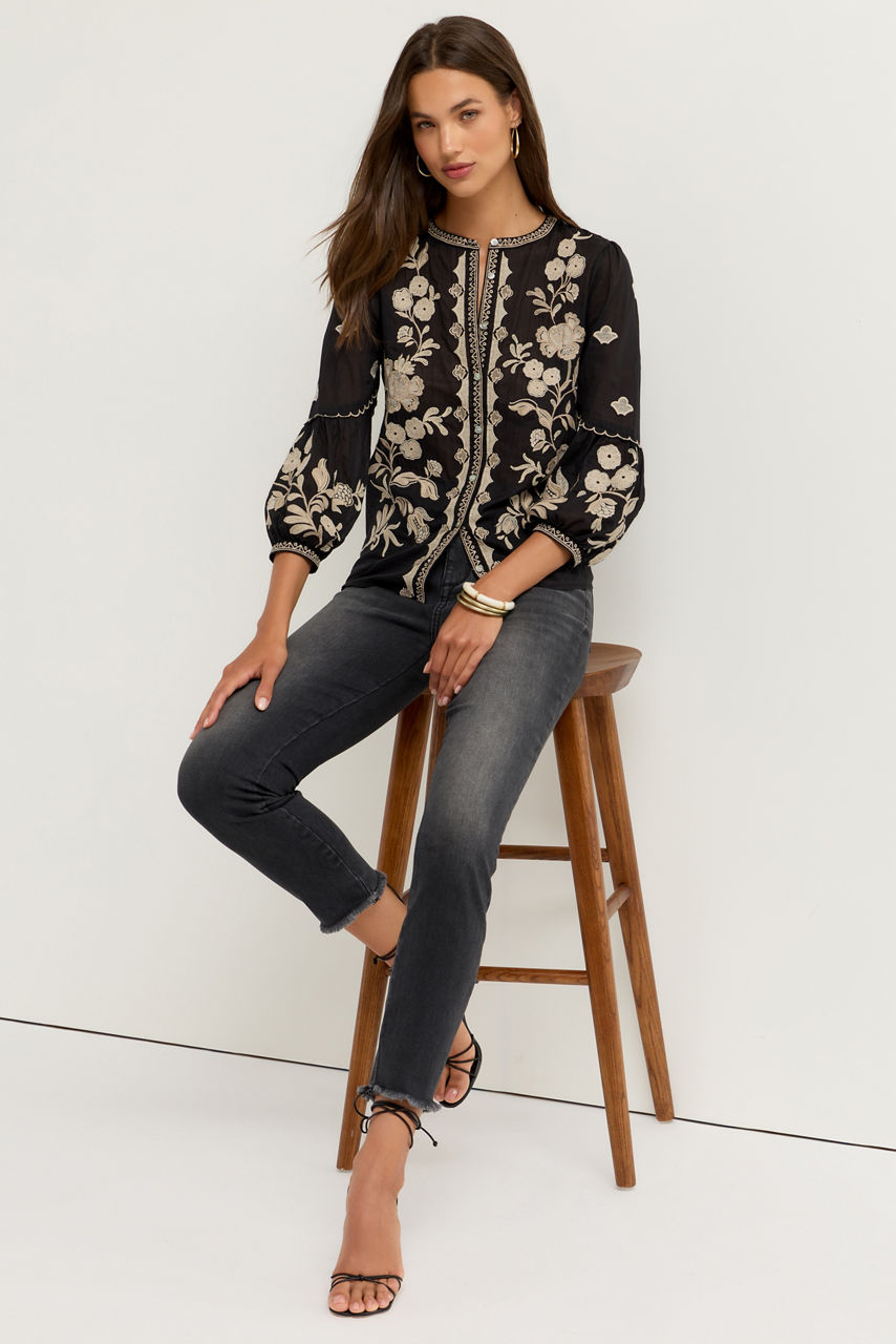 SCALLOP SLEEVE BLOUSE, , large image 4