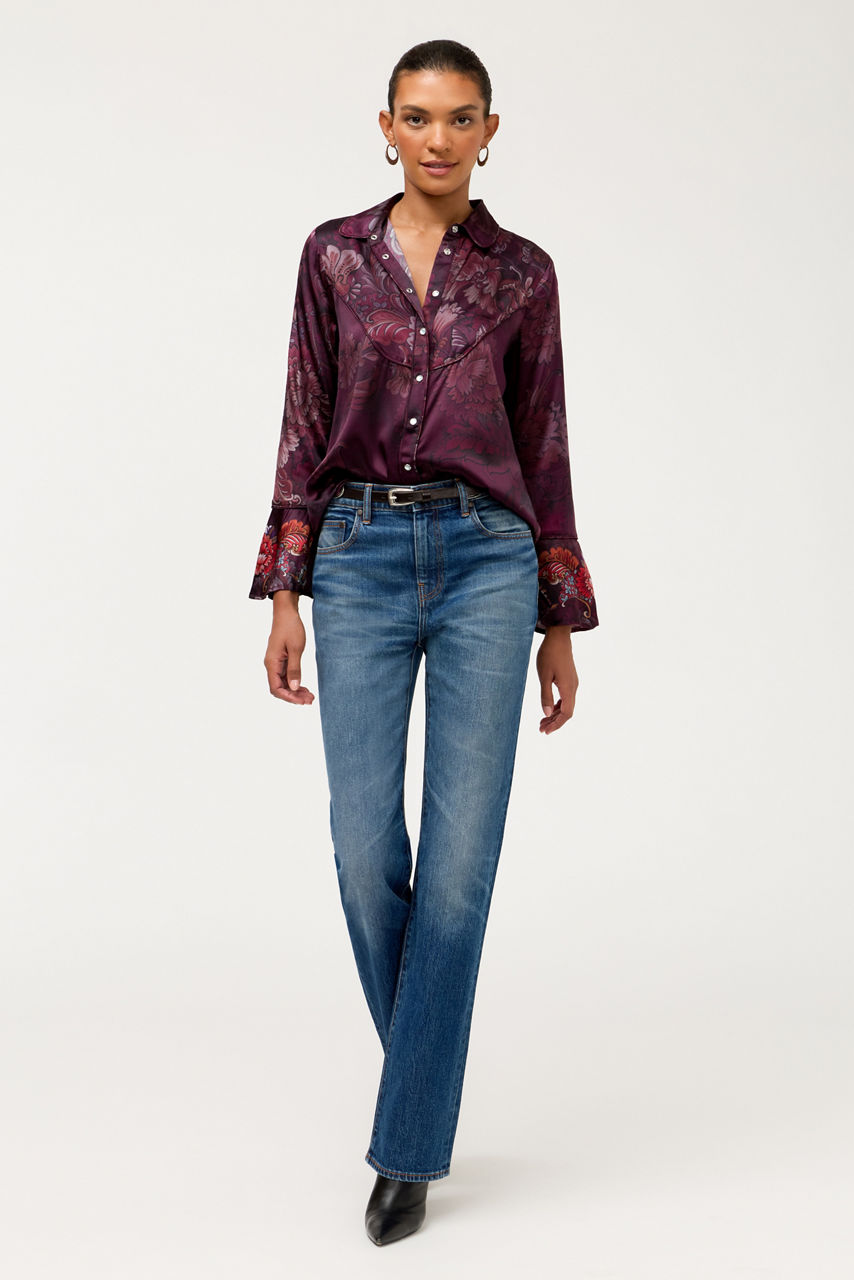 WESTERN FLUTTER SLEEVE BLOUSE, , large image 1