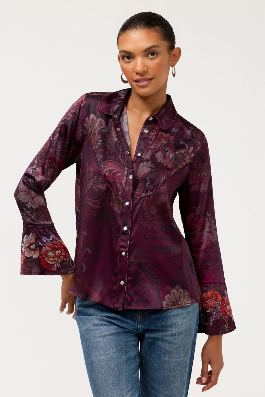 WESTERN FLUTTER SLEEVE BLOUSE, , large image 4