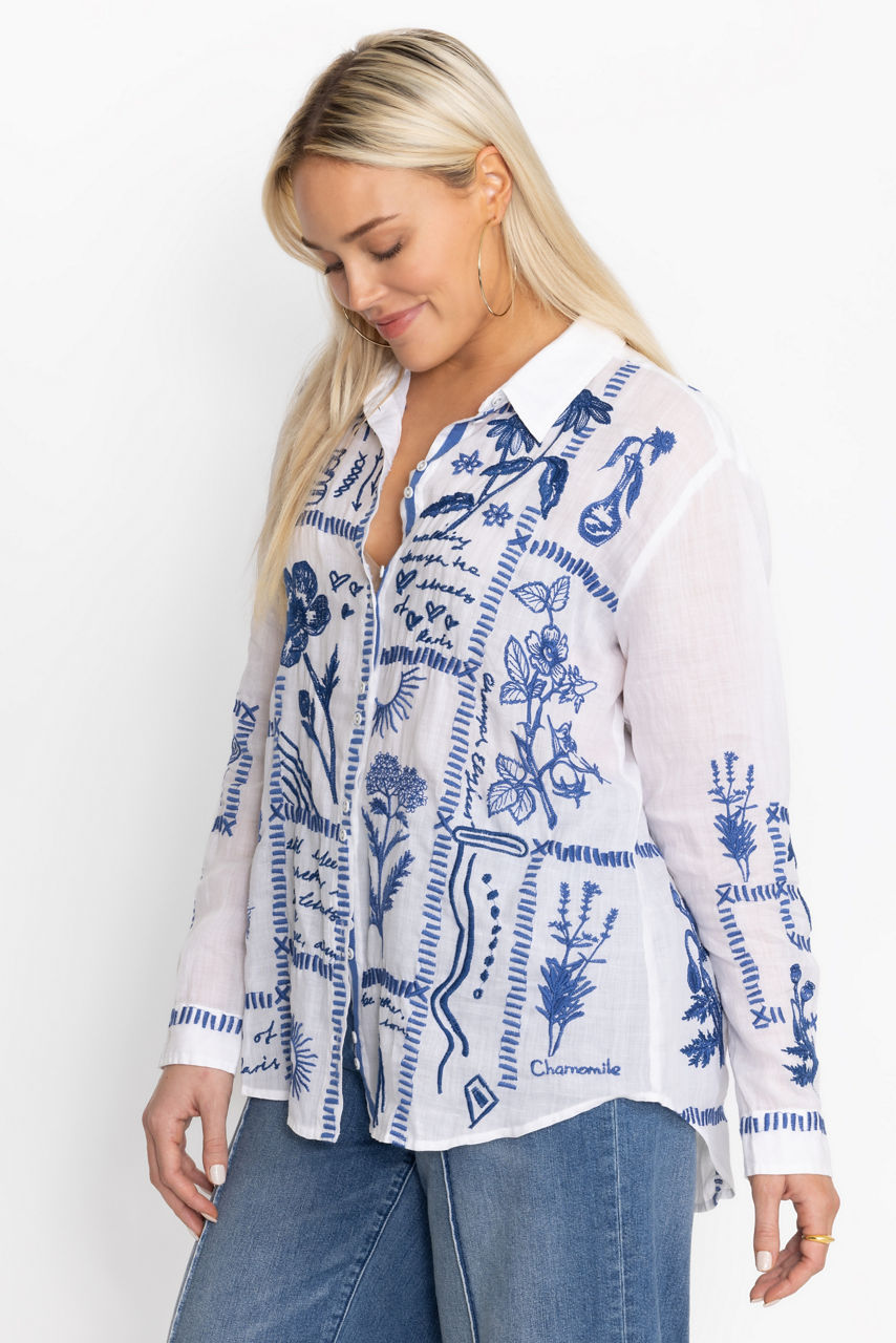 BOTANIQUE DOUBLE BUTTON OVERSIZED SHIRT - thumbnail 6