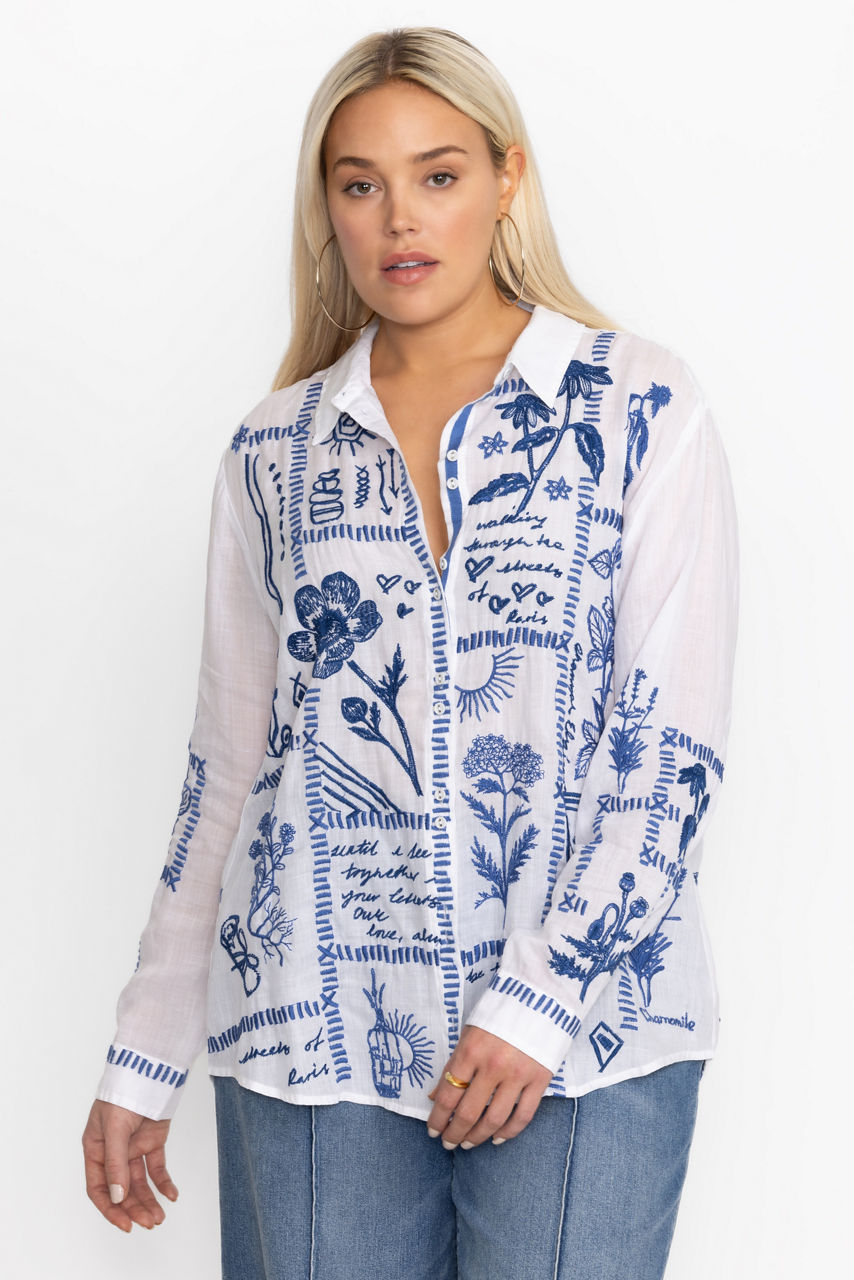 BOTANIQUE DOUBLE BUTTON OVERSIZED SHIRT - thumbnail 7