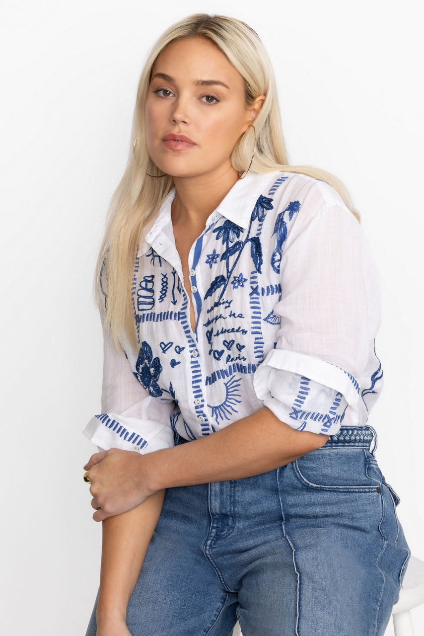 BOTANIQUE DOUBLE BUTTON OVERSIZED SHIRT - thumbnail 8