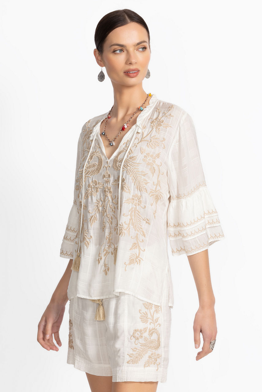 RUFFLE SLEEVE BLOUSE