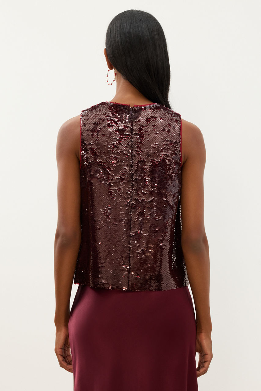 SEQUIN CREW NECK CROP TANK, , large image 4