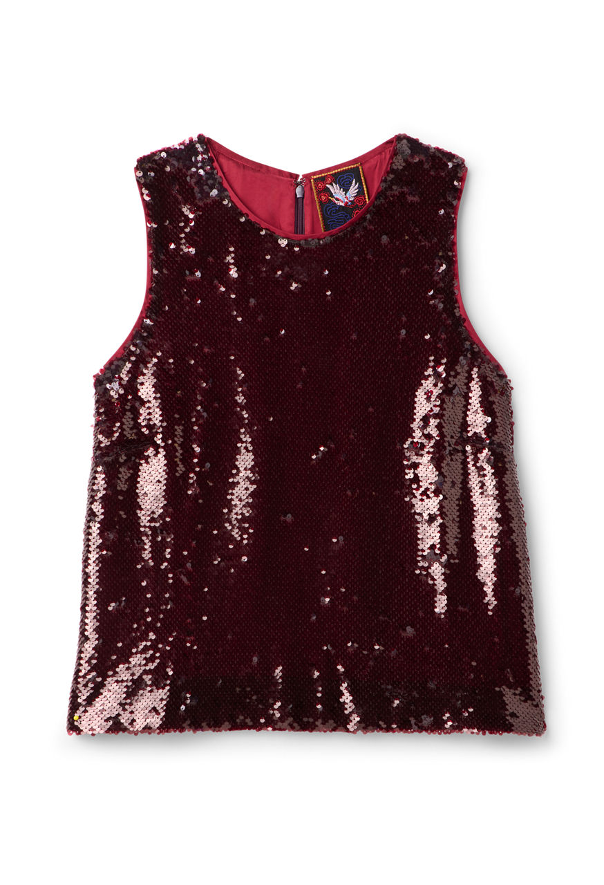 SEQUIN CREW NECK CROP TANK, , large image 5